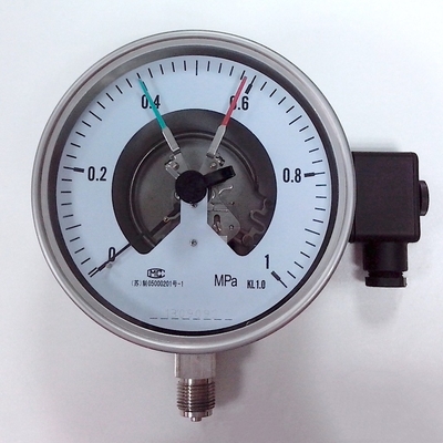 1 MPa KL 1.0 최저 장착대 압력 게이지 160 밀리미터 글라스 압력계